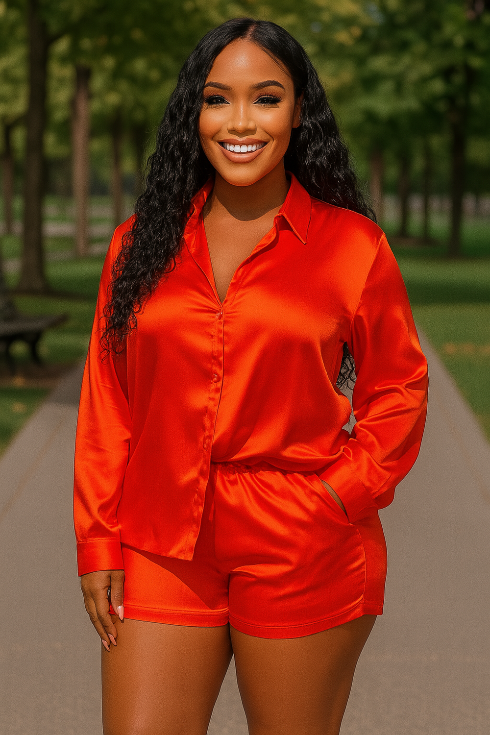 Satin Lounge Set Mango