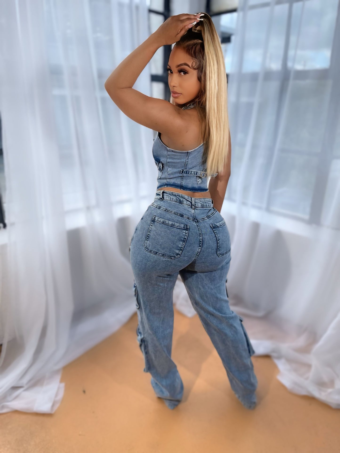 
                  
                    Double Cargo Denim Set
                  
                