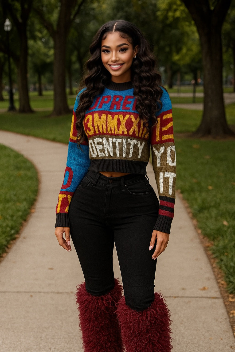 Two tone Sweater Blue