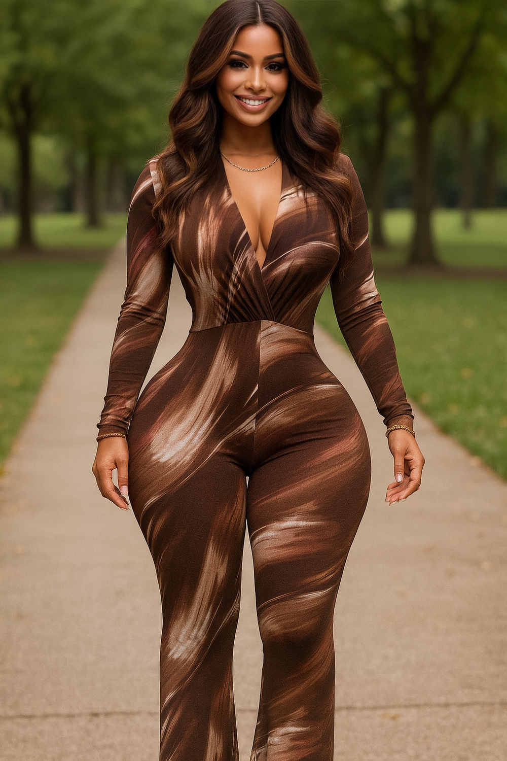 Marble Jumpsuit Brown