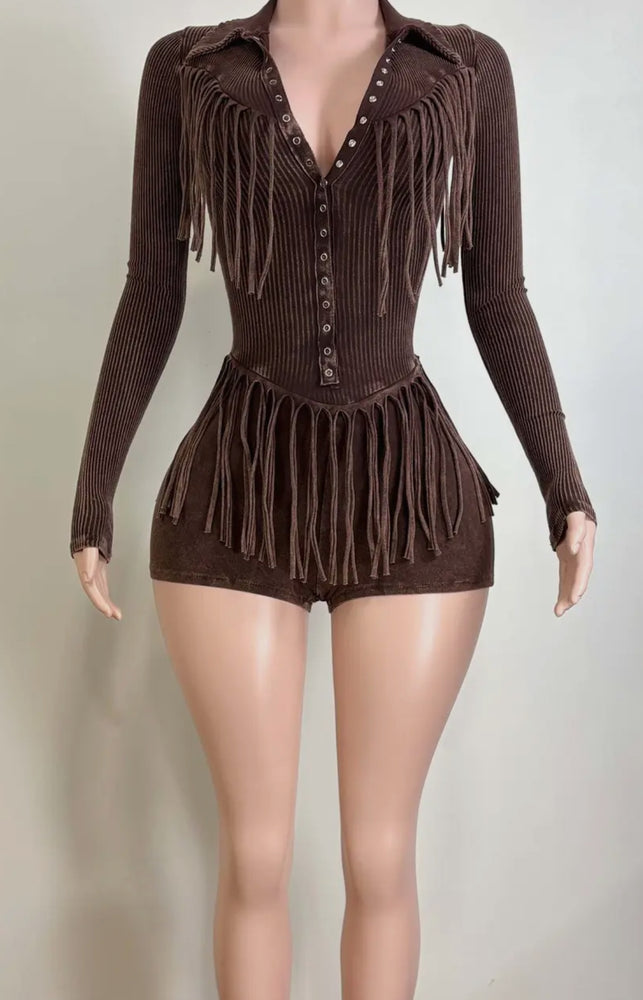 
                  
                    Mineral Fringe Romper Brown
                  
                
