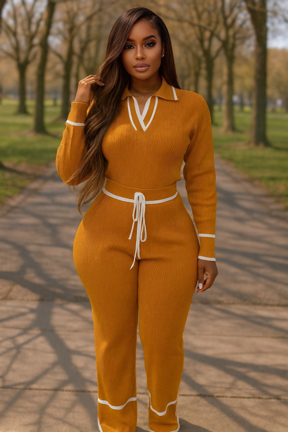 Bossy Ribbed Set Mustard