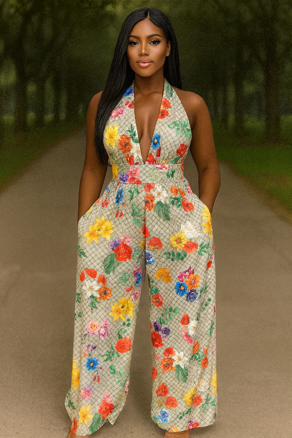 Floral Halter Jumpsuit