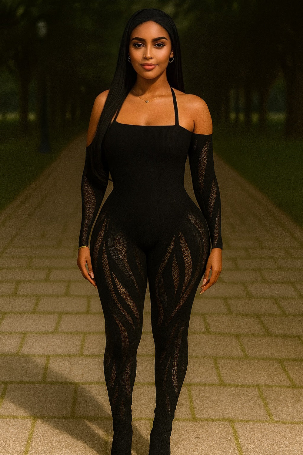 Body Lace Jumpsuit Black