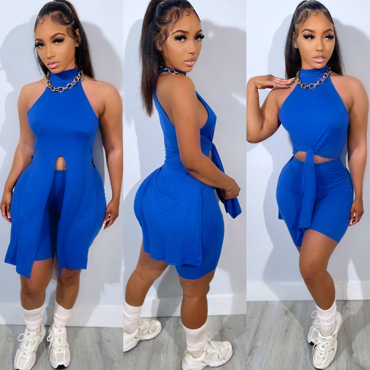 Snatched Biker Set Royal – Sugar Popped