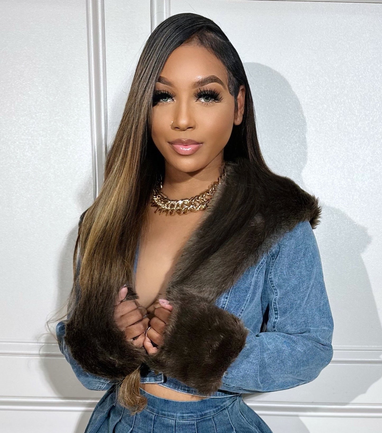 
                  
                    Fox Denim Fur Jacket
                  
                