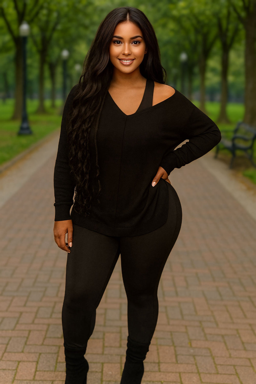 3pc  Sweater Set Black