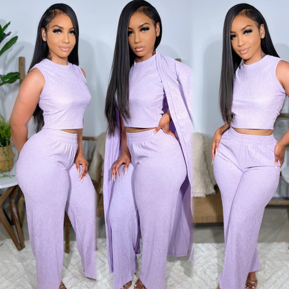 Relaxed Cardi Set Lavender