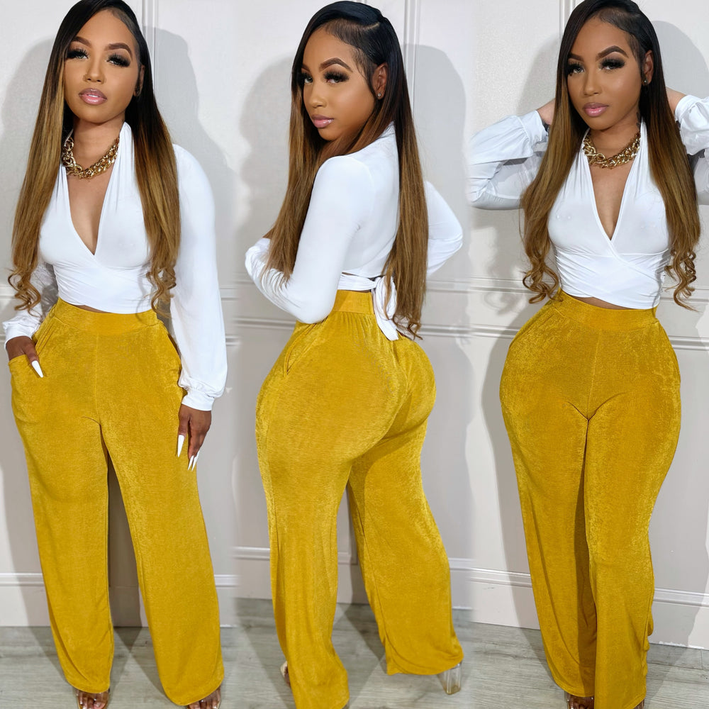 Pocket Flow Pants Mustard