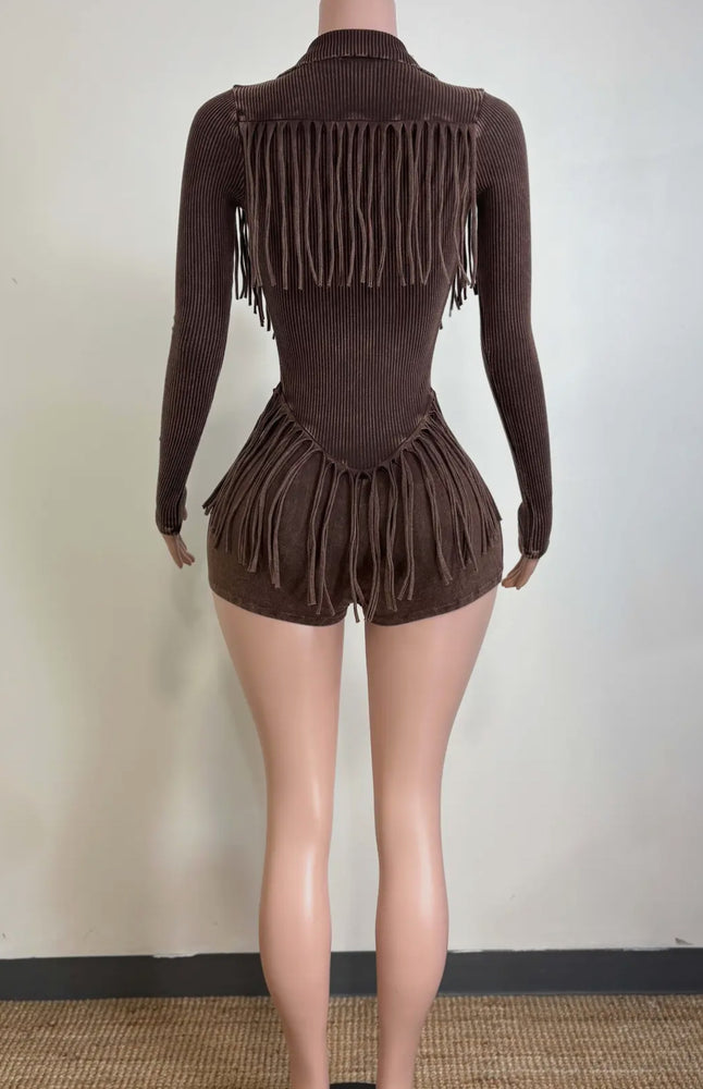 
                  
                    Mineral Fringe Romper Brown
                  
                