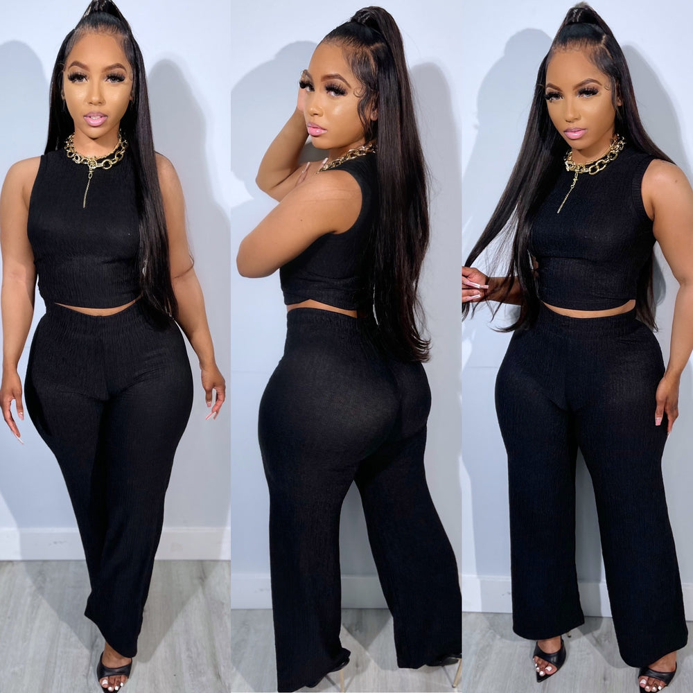 Relaxed Palazzo Set Black