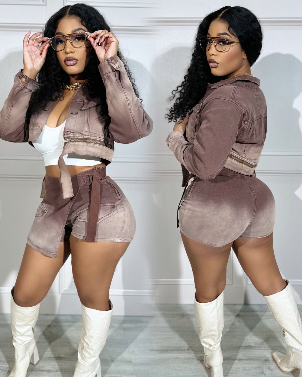 Ombre Denim Set Coca