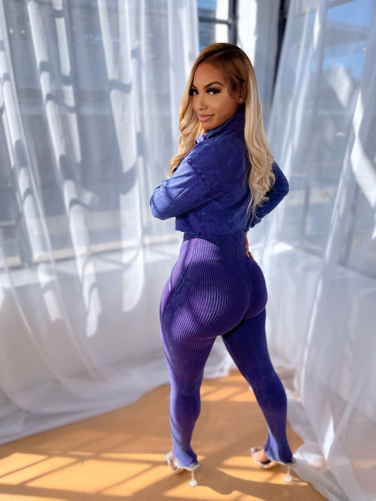 
                  
                    Ribbed Jacket Jumpsuit Set Purple
                  
                