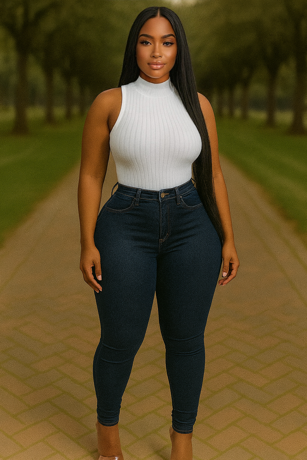 Double Stretch Jeans Deep Blue