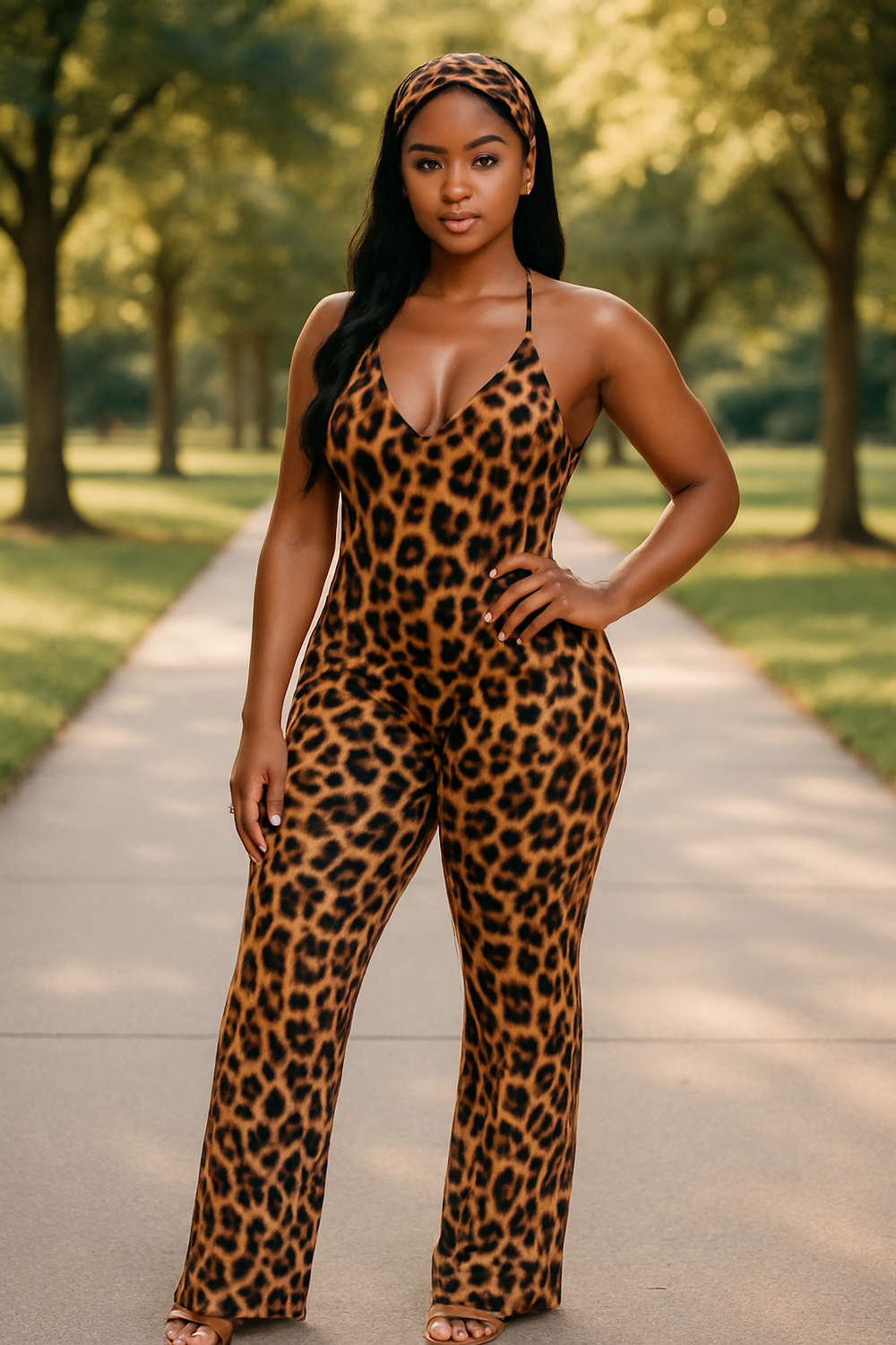 Leopard Palazzo Jumpsuit