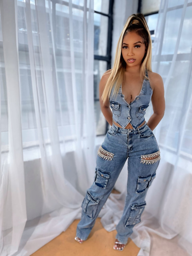 
                  
                    Double Cargo Denim Set
                  
                