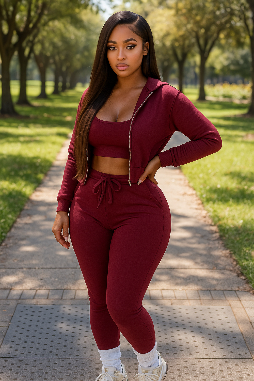 Cozy Jogger Set Wine