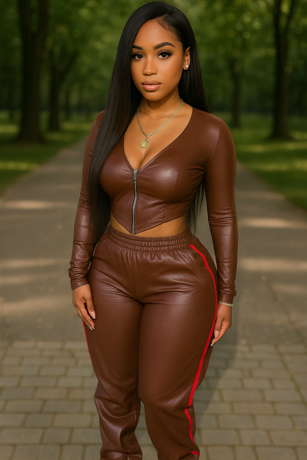 
                  
                    Leather Jogger Set Chocolate
                  
                