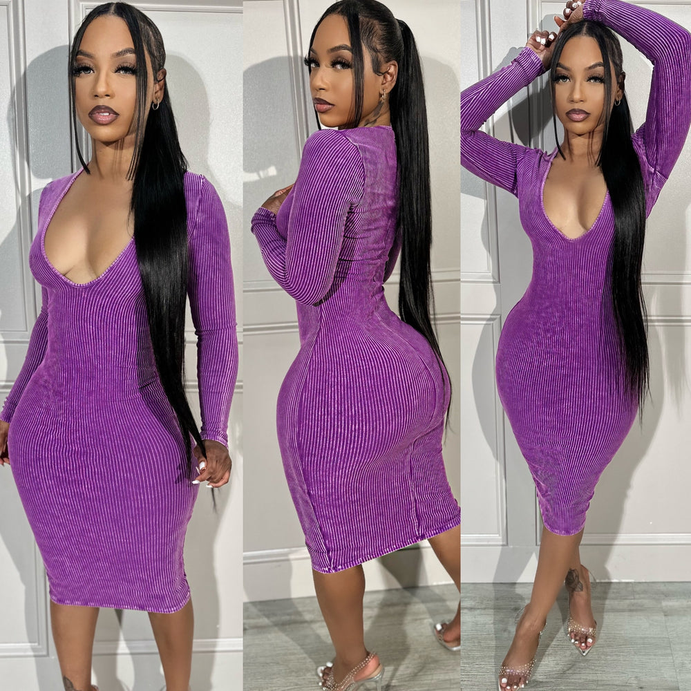 Mineral Wash Midi Purple