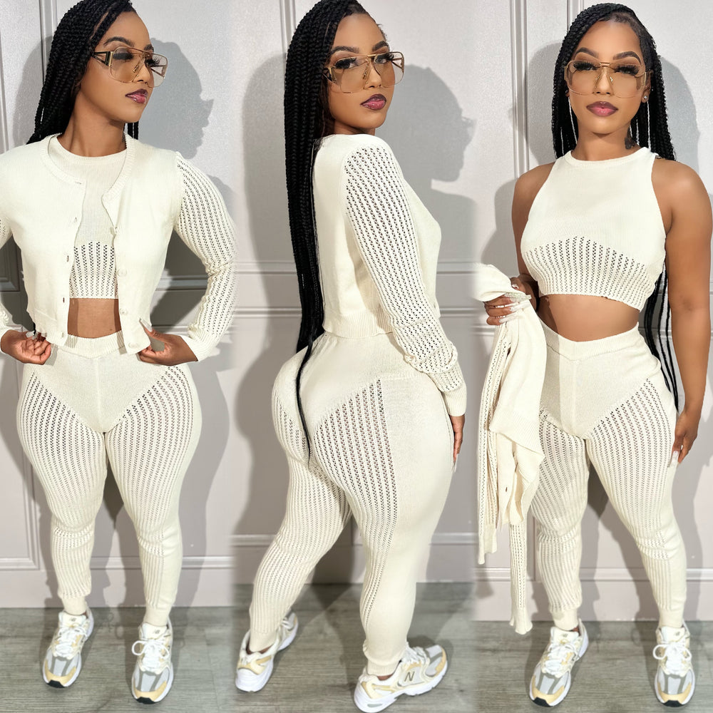 Contour Knit Set Cream