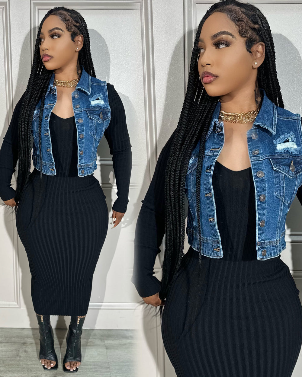 Denim Crop Vest