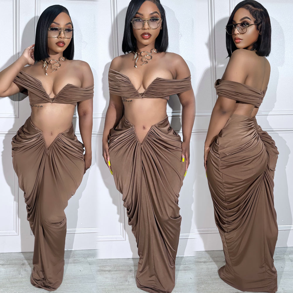 Ruched Resort Set Mocha