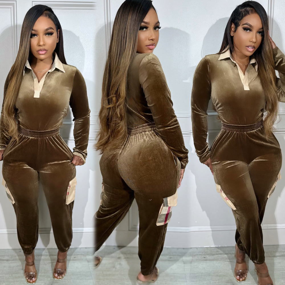 London Velvet Set Taupe