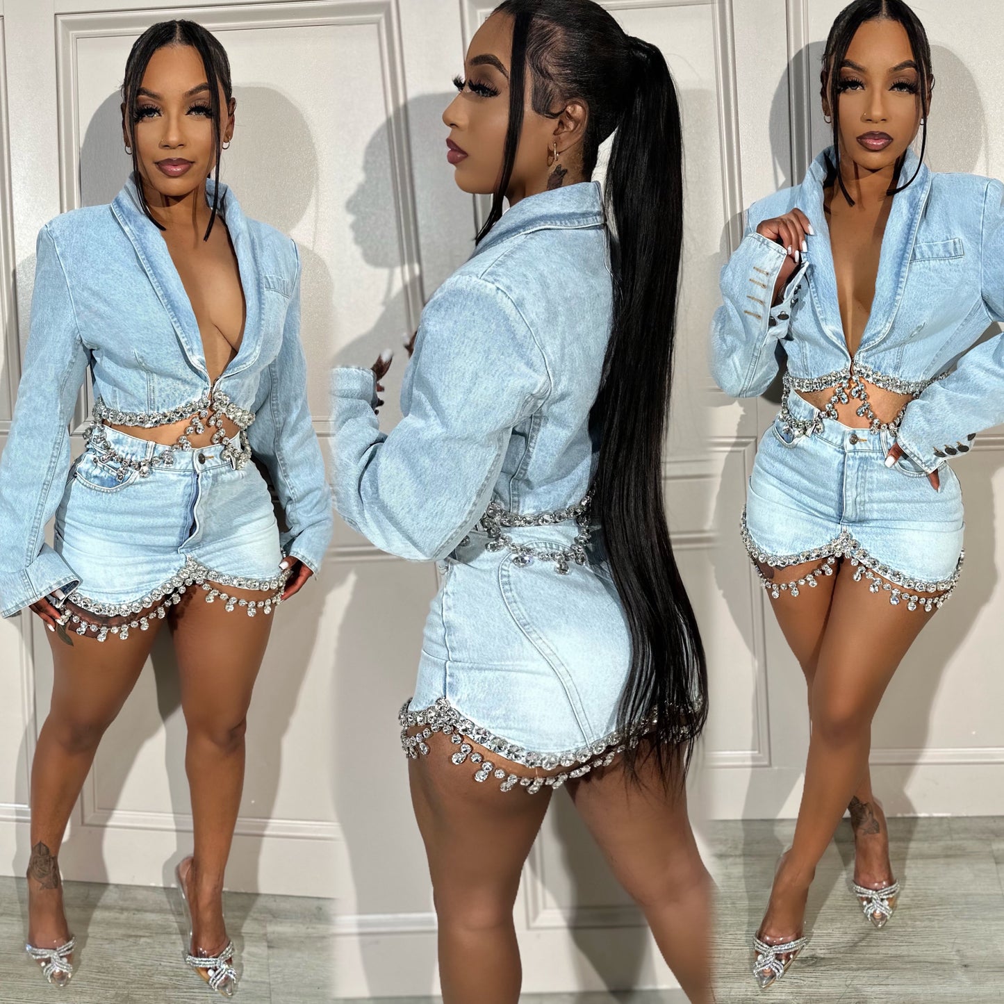 
                  
                    Chandelier Crystal Denim Set
                  
                