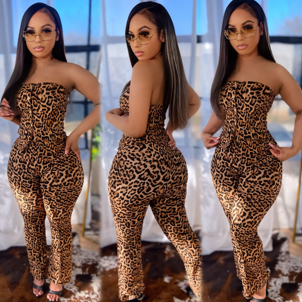 Leopard Bustier Set