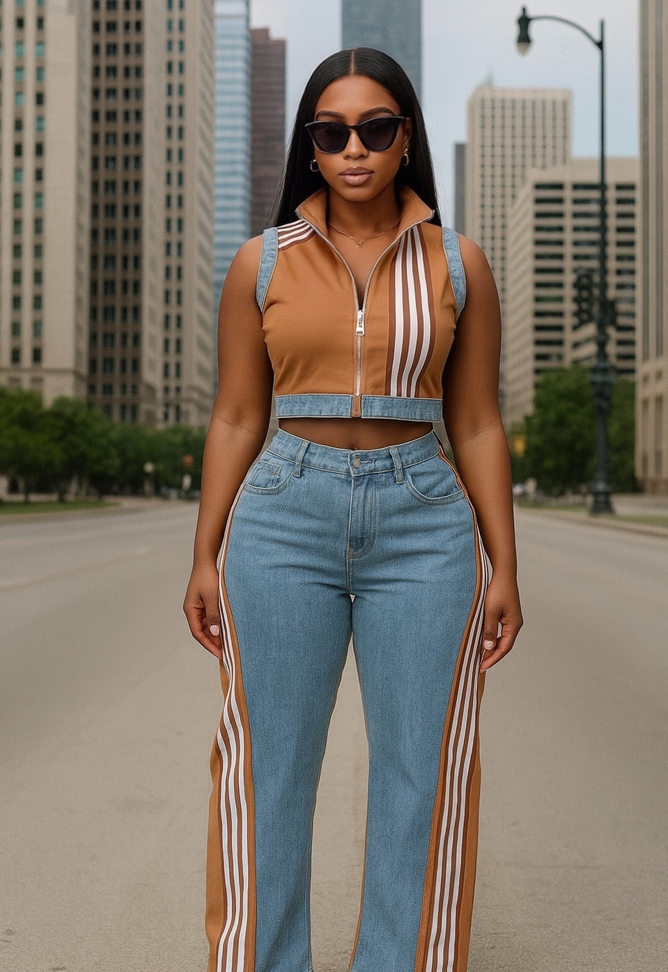Coco Denim Jogger Set