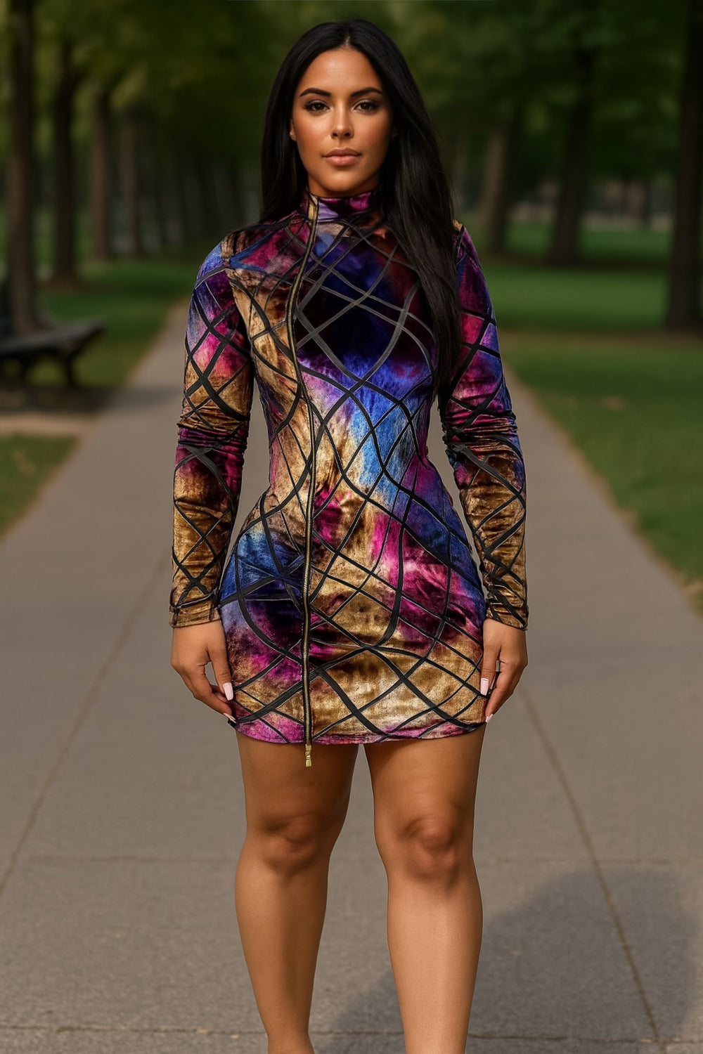 Frenzy Double Zip Dress