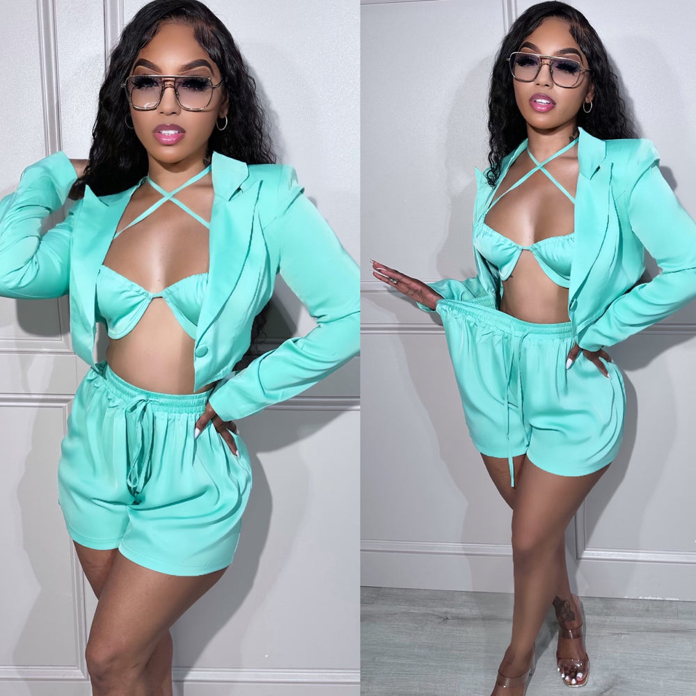 Cava Satin Set Green