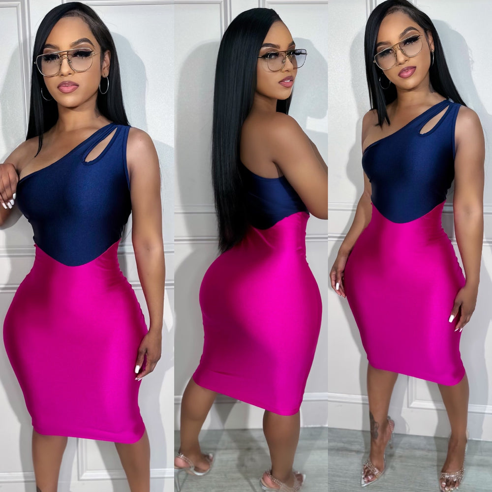 Duo Midi Dress Fuchsia