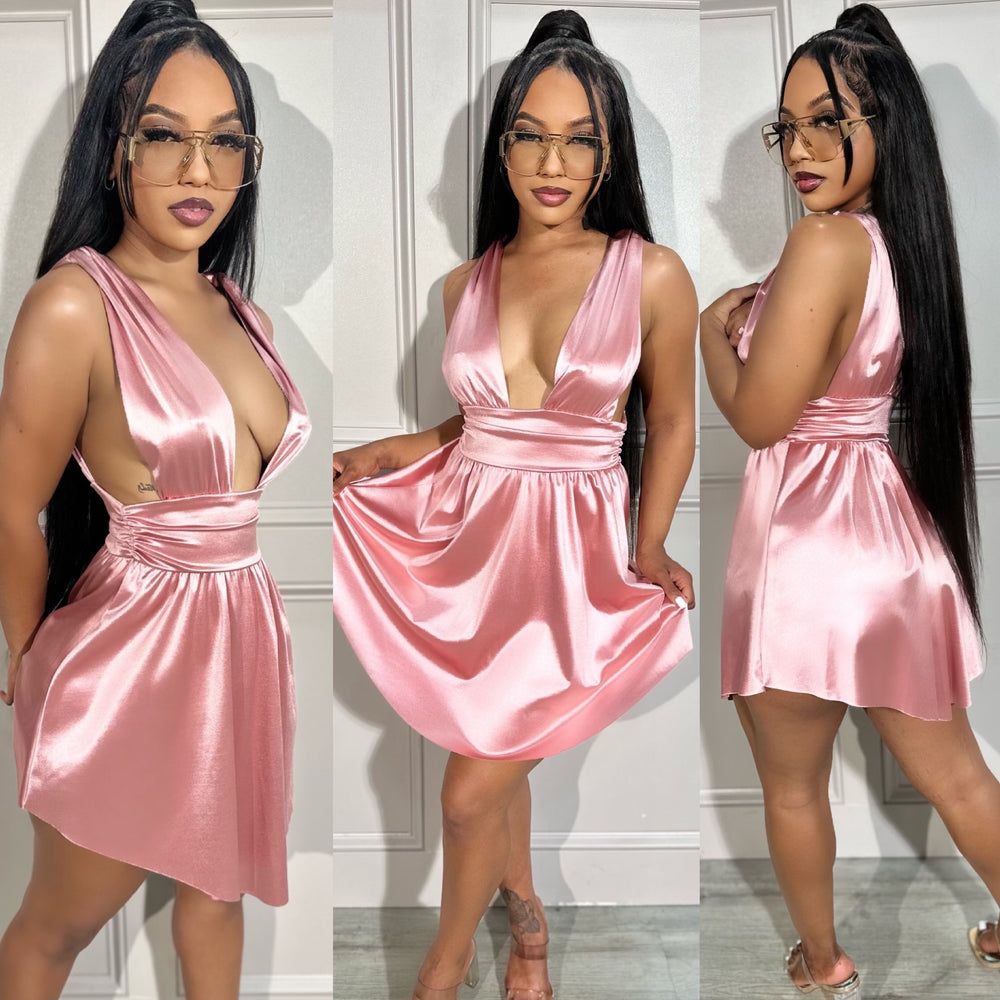 Satin Dress Blush