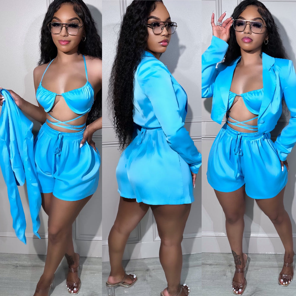 Cava Satin Set Blue