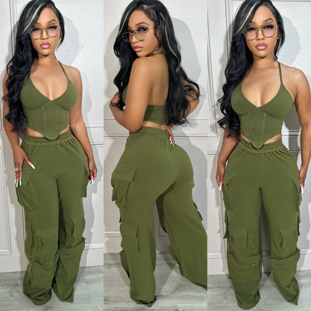 Corset Cargo Set Olive