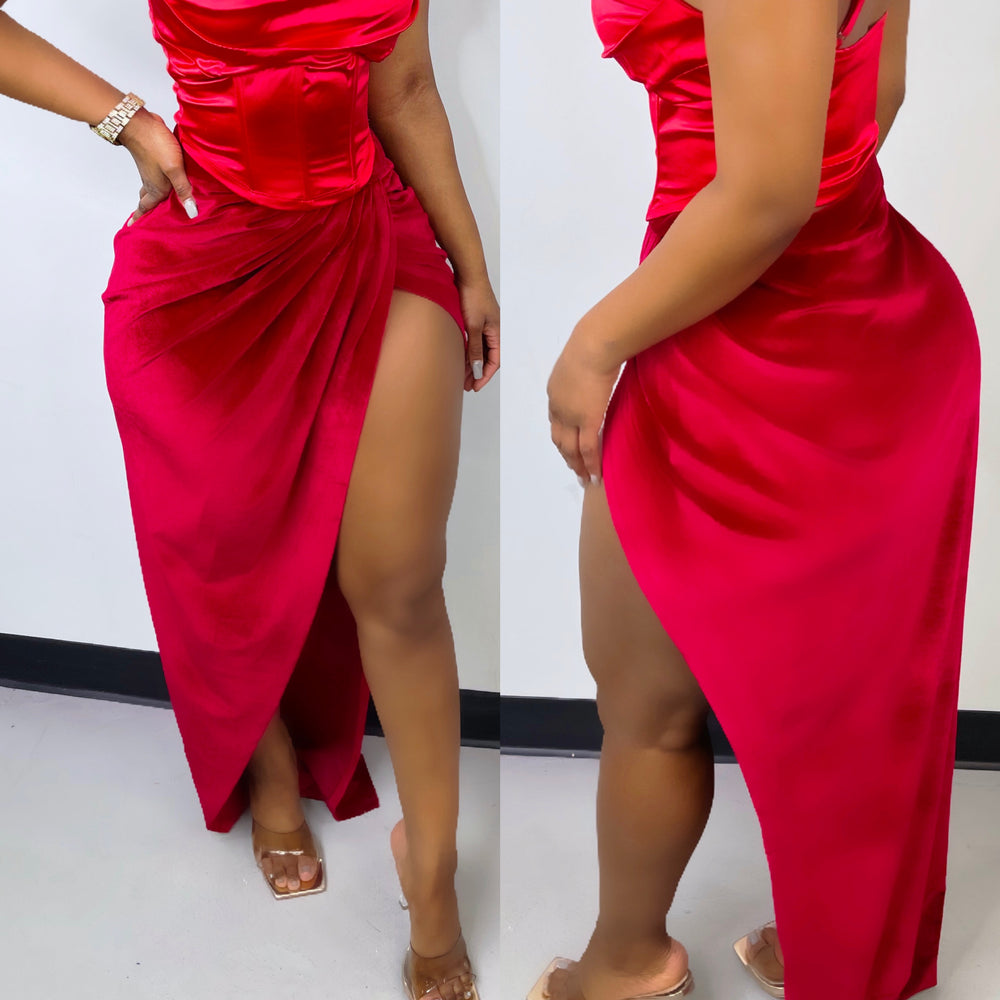 Rich Velvet Wrap Skirt