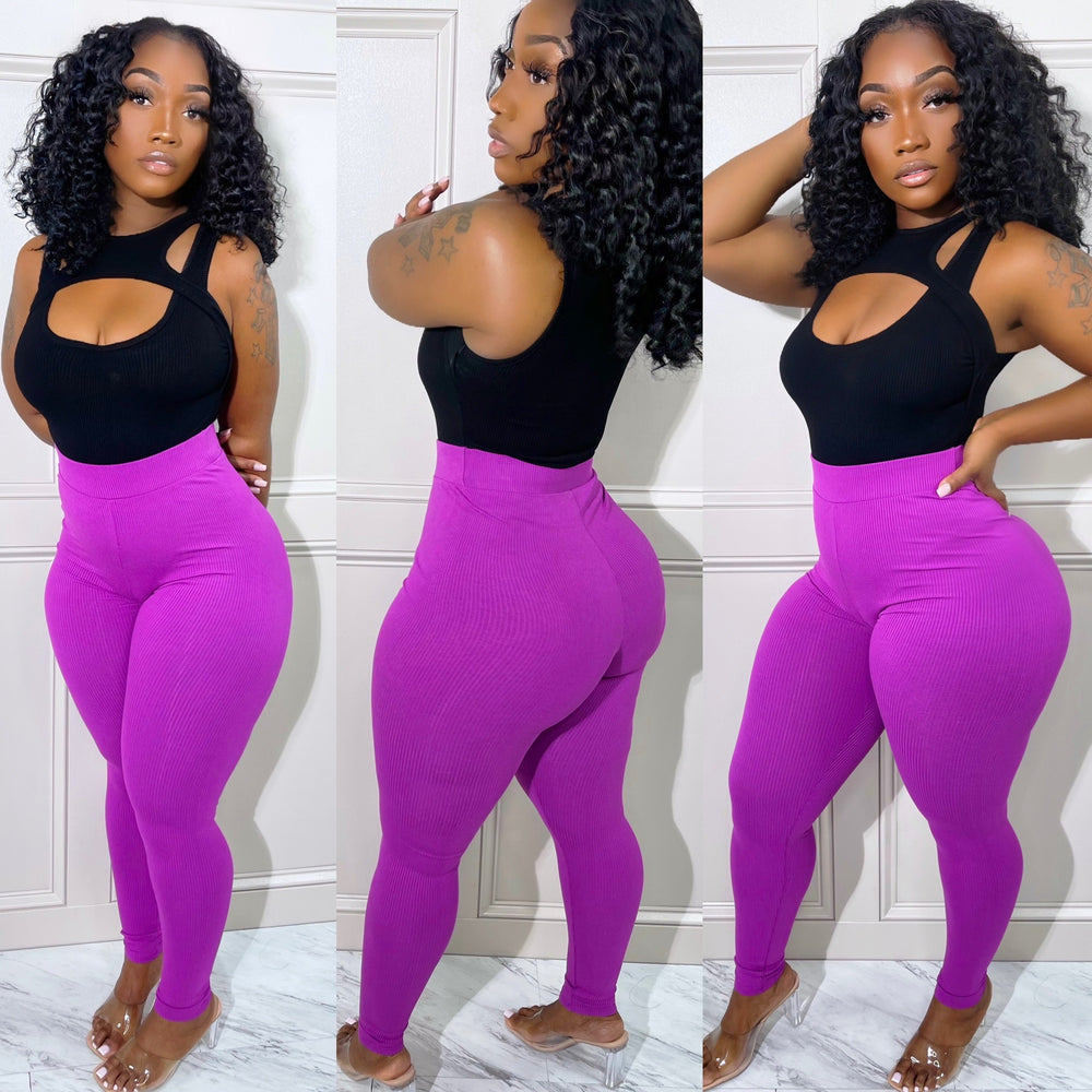 Double Ribbed Legging Violet