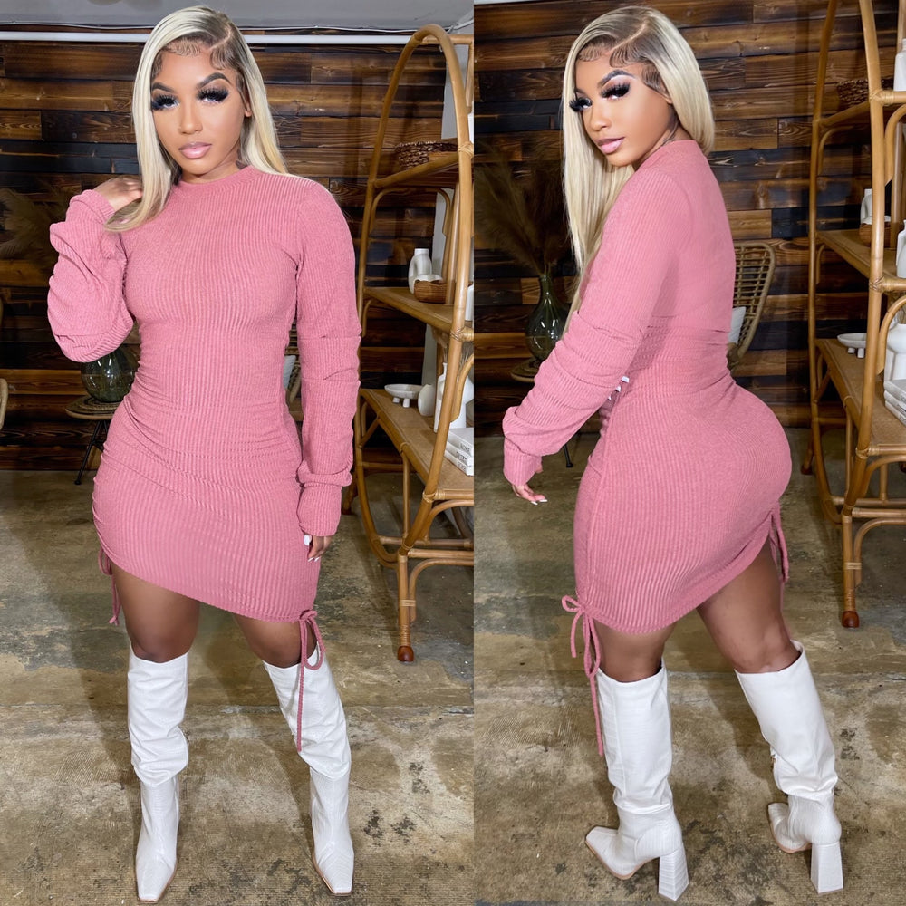Cozy Sweater Dress Mauve