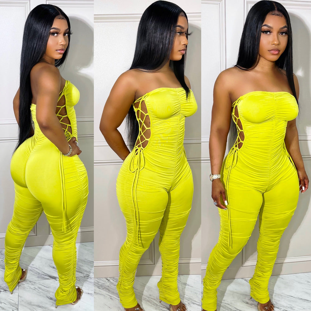 Super Stacked Jumpsuit Wasabi