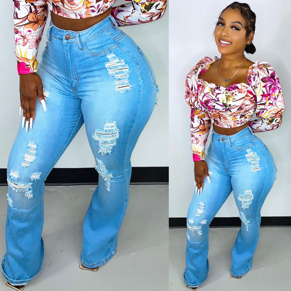 Fray Flare Jeans