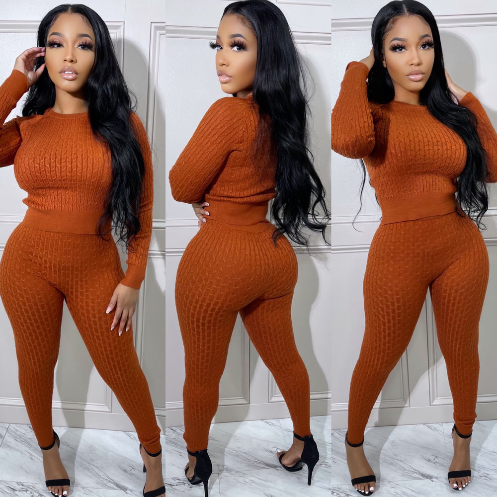 Curve Knit Set Caramel