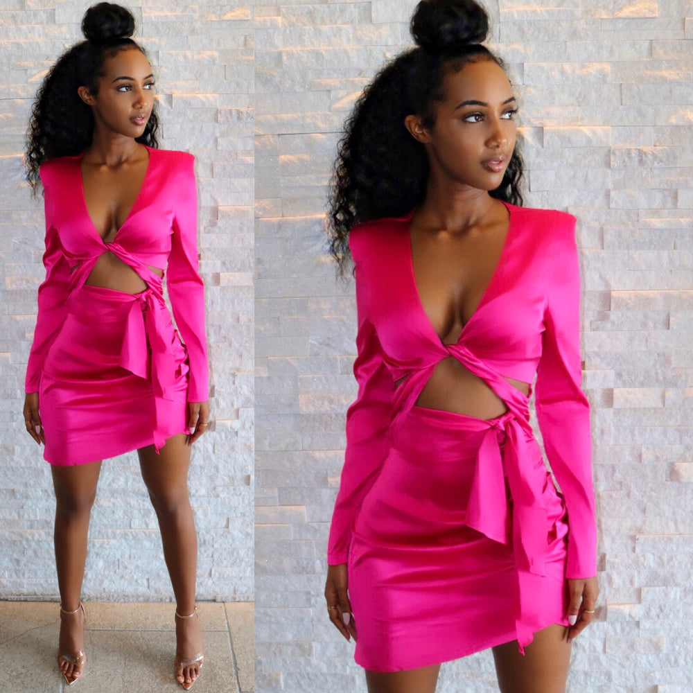 Paris Satin Wrap Dress