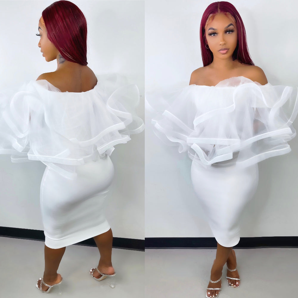
                  
                    Elite Ruffle Dress Ivory
                  
                