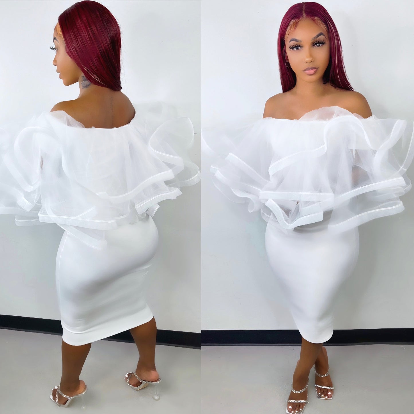 
                  
                    Elite Ruffle Dress Ivory
                  
                