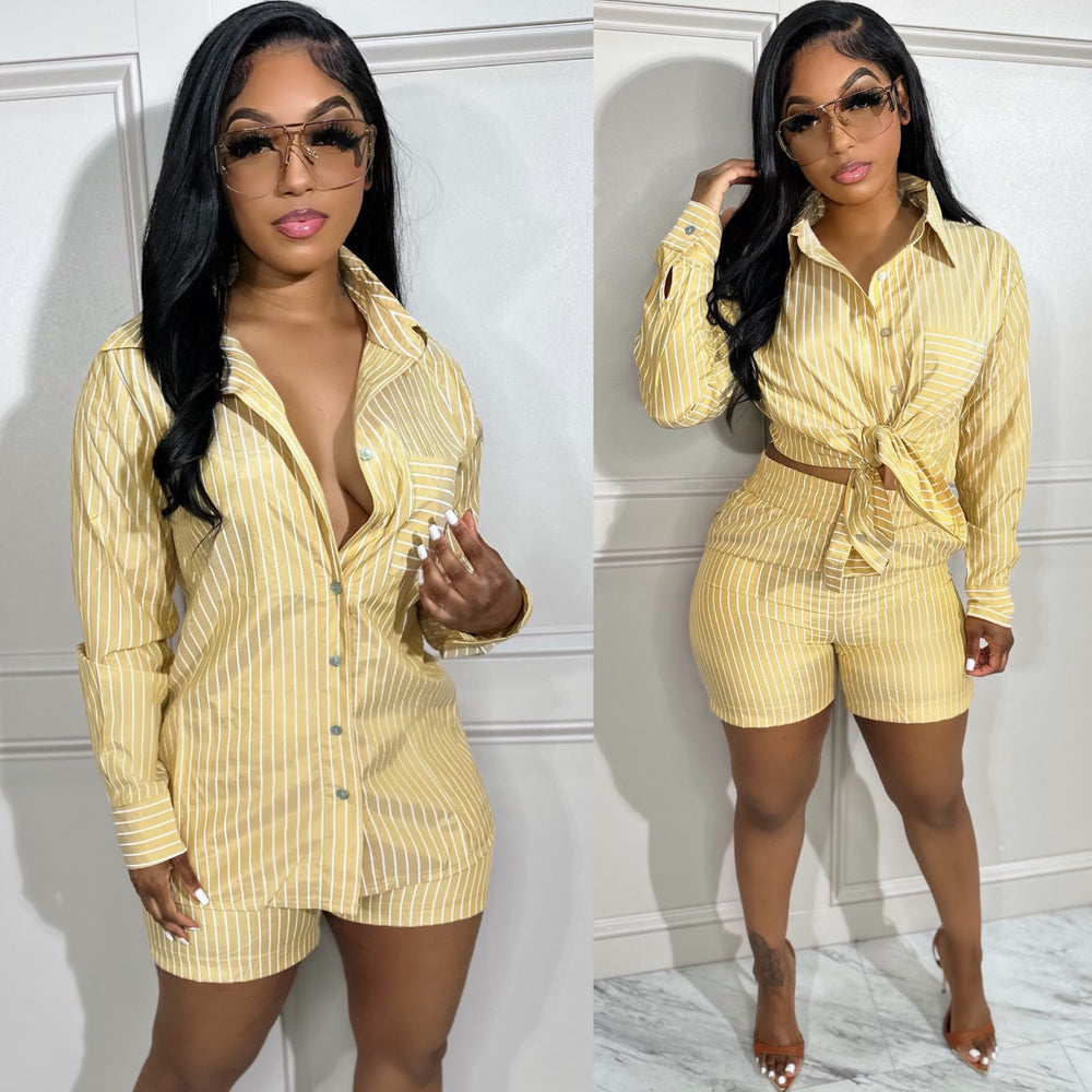 Yacht Short Set Mustard