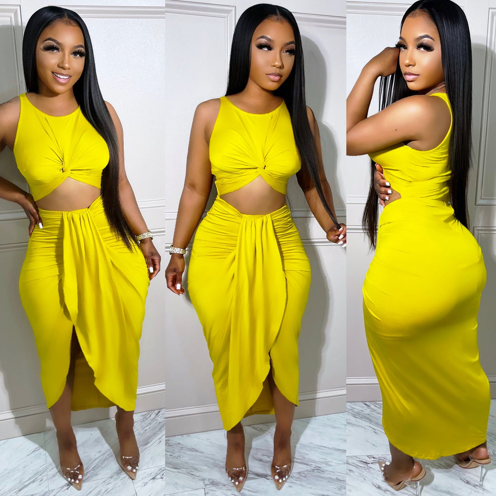 Wrapped Midi Dress Wasabi