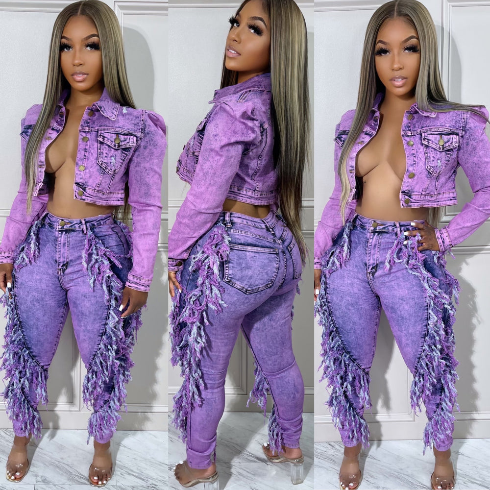 Fringe Distressed Jeans