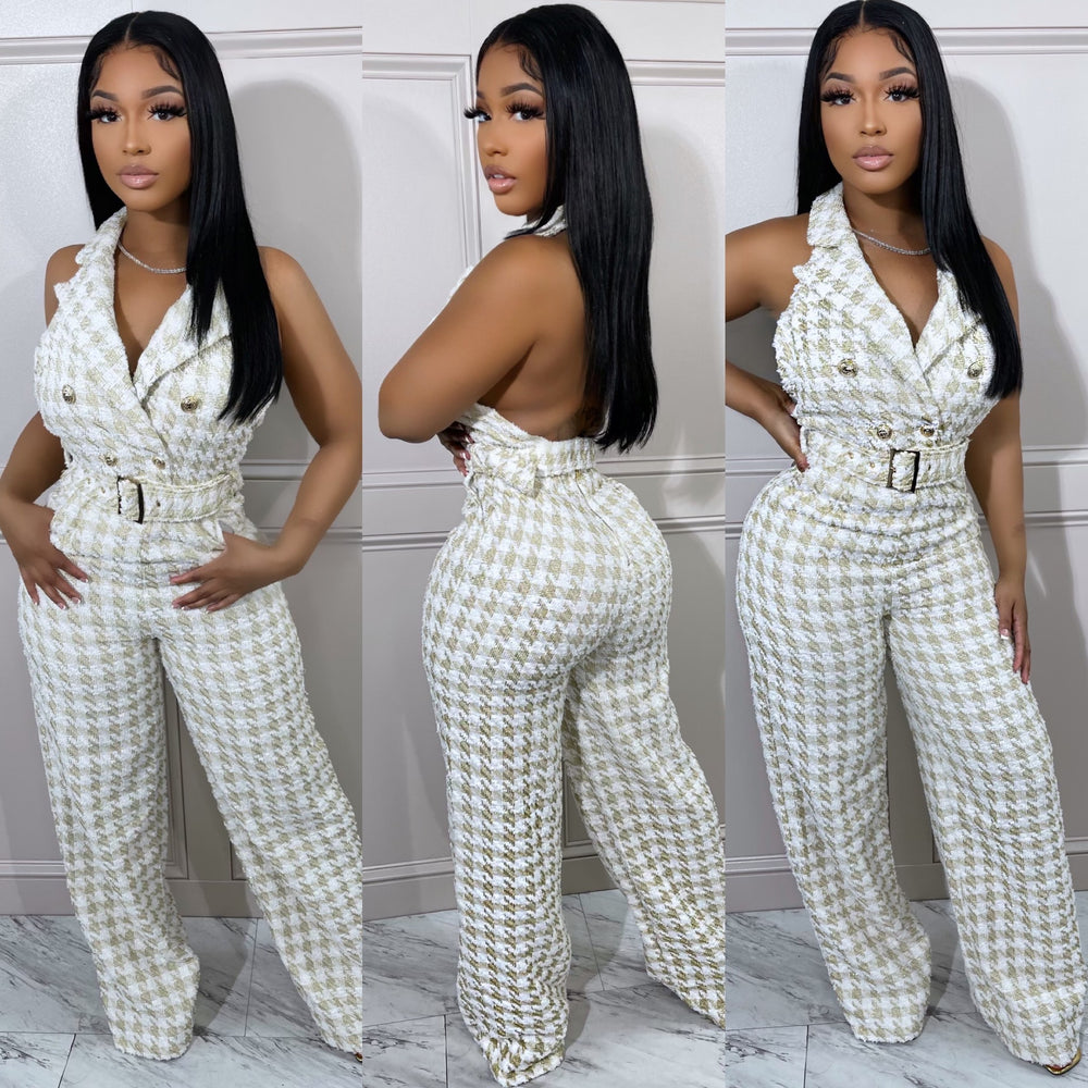 Shimmer Tweed Jumpsuit