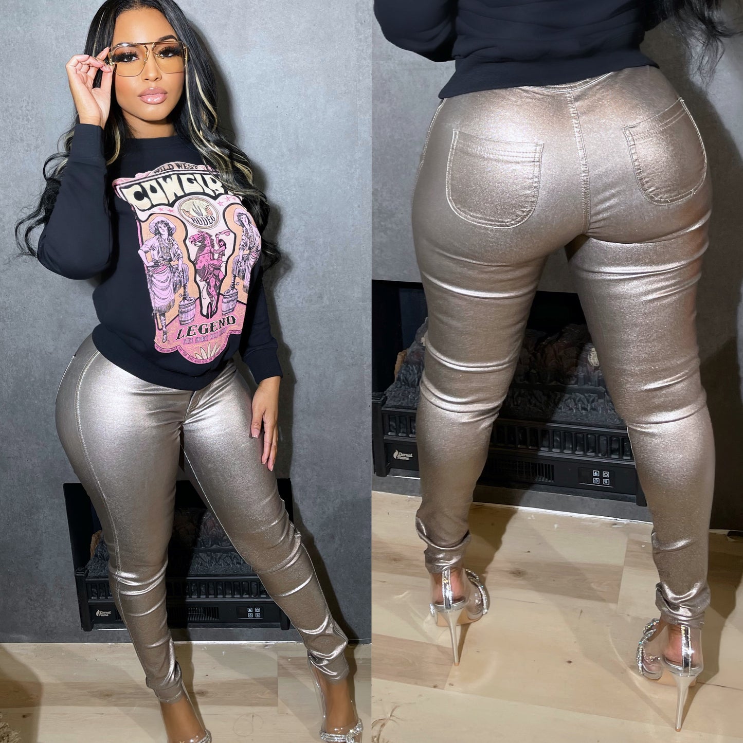 
                  
                    Metallic Bomb Pants Grey
                  
                